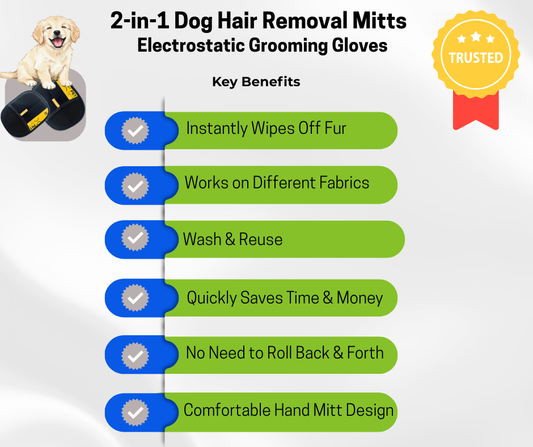 ULTIMATE 2 in 1 Dog Hair Removal Mitts - FREE SHIPPING!!