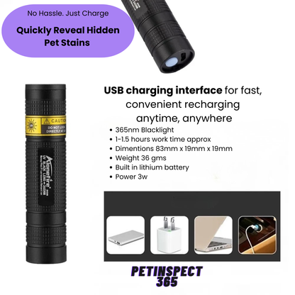 PetInspect 365 - Pet Urine Stain Detection UV Blacklight + FREE SHIPPING!
